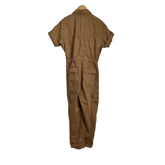 Free People Marci Utility Cargo Khaki Coverall Size Large - Picture 3 of 3